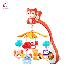 Chengji Cartoon Eichhörnchen Baby Fernbedienung Bett Glocke hängen rotierende Rasseln musikalische Plastik krippe mobiles Spielzeug