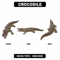 Jouet animal marin crocodile en PVC écologique marron-vert 62x24x10cm - Décoration de bureau éducative pour enfants 3 ans et plus unisexe