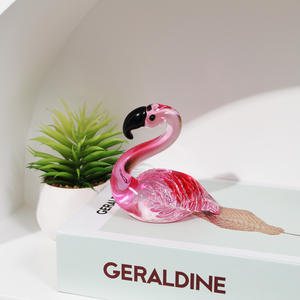 Figurine en verre soufflé à la main, flamant rose, souvenir, décoration artistique artisanale, figurine rose, collection d'animaux, décoration de table, décoration de la maison - Product Image 6
