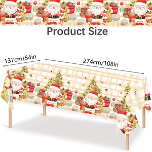 Mantel Desechable con Estampado Navideño para Fiestas de Cumpleaños, Mantel para Decoración de Mesa en Fiestas Navideñas - Product Image 3