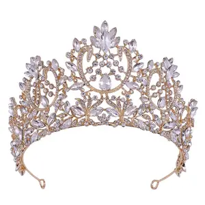 ใหญ่ขายส่ง Zircon เจ้าสาวเจ้าสาว Tiaras และ Crowns สำหรับงานแต่งงานเจ้าสาวสีฟ้าชุดเครื่องประดับ