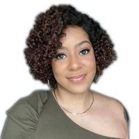 Pas cher Court Coupe Pixie Bouclés Full Hd Dentelle Sans Colle Partie Latérale Perruque 100% Cheveux Humains Perruques Pour Les Femmes