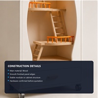 Arbre à chat en bois personnalisé, armoire d'escalade pour chat d'intérieur avec plateformes, échelles, roues, mobilier moderne pour animaux de compagnie, fabricant OEM ODM