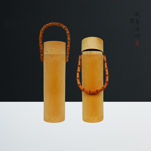 <b>Bamboo</b> Wine <b>Container</b> 9-10*28 Wooden Lid Beverage Packaging With Handle For Wine Storage - Product Image 3