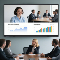 Tableau blanc interactif numérique de conférence de support mobile de panneau intelligent multi de contact direct d'usine pour la formation d'enseignement