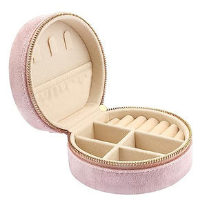Boîtes à bijoux portables en cuir PU, simples, créatives, petites, de luxe, personnalisées - Product Image 1
