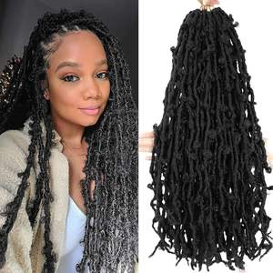 Extensions de Tresses au Crochet Butterfly Locs Douces Synthétiques Monobande Faux Locks Bouclées <span class=keywords><strong>Dreadlocks</strong></span> Mèches Faux Locks - Product Image 1