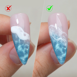 BORN PRETTY Pintura líquida de acuarela blanca de secado al aire para decoración de <span class=keywords><strong>uñas</strong></span>, gel efecto blooming para efecto de espuma de olas oceánicas, pincel delineador fino - Product Image 3