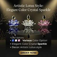 Bouteille de parfum vide en verre en forme de fleur de lotus en cristal rechargeable pour la vente en gros, la mode, la décoration intérieure et les cadeaux