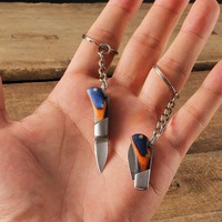Miniatuur zakmes sleutelhanger EDC mes kleurrijk handvat opvouwbaar kampeermes