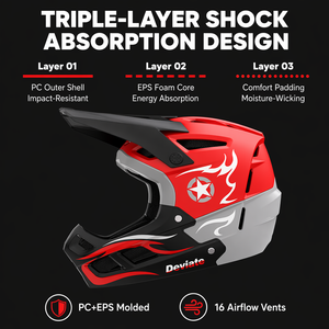 <span class=keywords><strong>Casque</strong></span> de vélo <span class=keywords><strong>intégral</strong></span> Cool MTB certifié CE EN1078 & CPSC avec matériau PC+EPS pour la descente en VTT, la course hors route - Product Image 3