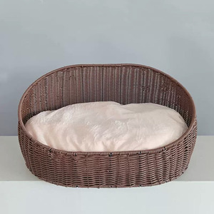 ที่นอนสัตว์เลี้ยงหวายทรงกลมแบบซักได้ พร้อมใยโพลีเอสเตอร์สำหรับแมว - Product Image 2
