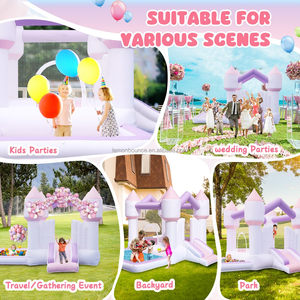 Castillo inflable comercial con tobogán y piscina <span class=keywords><strong>de</strong></span> pelotas para fiestas <span class=keywords><strong>de</strong></span> cumpleaños en el patio trasero, bodas, juegos en interiores y exteriores. - Product Image 3