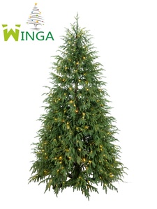 Árbol de Navidad Artificial Preiluminado, Material PE Ecológico, Forma Cónica, Luces LED Opcionales, Base de Plástico Resistente, Fácil Montaje - Product Image 2