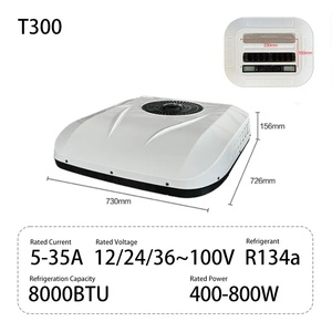 เครื่องปรับอากาศติดหลังคาแบบออลอินวัน 12V/24V 8000BTU คอมเพรสเซอร์แบบสโครล สำหรับรถบรรทุกขนาดเล็กขณะจอด - Product Image 2