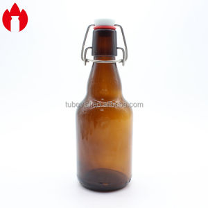 अनुकूलित एम्बर ग्लास की बोतल खाली बीयर पेय शराब की बोतल स्टॉपर के साथ शीशी पैकेजिंग - Product Image 3