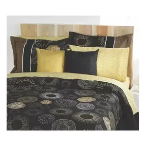 Edredón Zuri Negro Tamaño Queen con Patrón Circular de Poliéster y Algodón, Ropa de Cama Moderna para el Hogar, Uso en Todas las Estaciones - Product Image 2