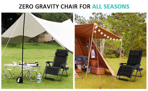 WOQIゼロ重力ラウンジチェアリクライナリクライナ耐久金属フレーム折りたたみ式屋外ガーデンチェアヘッドレスト付き - Product Image 5