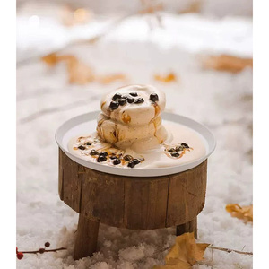 Tabouret d'appoint en <span class=keywords><strong>bois</strong></span> rustique contemporain, petit banc, support de <span class=keywords><strong>plante</strong></span> de style ferme, accessoire de photographie, présentoir en <span class=keywords><strong>bois</strong></span> massif, décoration d'intérieur - Product Image 6