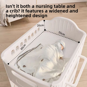 Multi-Functional Foldable Baby Changing Table with Adjustable Height & Bathtub | Newborn Diaper Nursing Station - Product Image 4