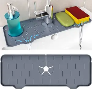 Waterproof Drying Silicone Sink Splash Guard Mat Silicone Sink Faucet Draining Mat For Kitchen