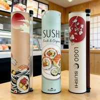 Empaque de Sushi Personalizado de Grado Alimenticio, Empaque de Tubo de Papel Cilíndrico para Sushi Push Up