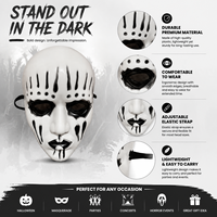 Masque de cosplay unisexe pour Halloween, PVC noir et blanc de qualité supérieure, écologique, non toxique, bande élastique ergonomique confortable