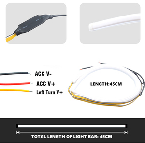 HAIZG ไฟ DRL LED รถยนต์60ซม.,ไฟเส้น LED สำหรับรถยนต์หลอดไฟอ่อน - Product Image 6
