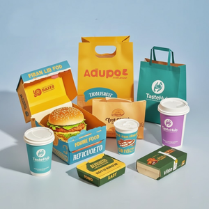 Boîte d'emballage pour hamburgers jetable, imperméable, écologique, personnalisable, avec matériau recyclable et option de logo personnalisé - Product Image 1