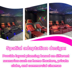 كرسي سينما فاخر VIP ثلاثي المقاعد من الجلد الأصلي، أريكة مسرح منزلي، مقاعد سينما، أريكة سينما - Product Image 3