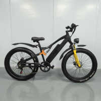 Vélo de montagne électrique à pneus larges de 26 pouces, 500W, 48V, 10.4Ah, moteur à moyeu arrière sans balais, 7 vitesses, sport, >60 km, charge rapide, vélo de ville