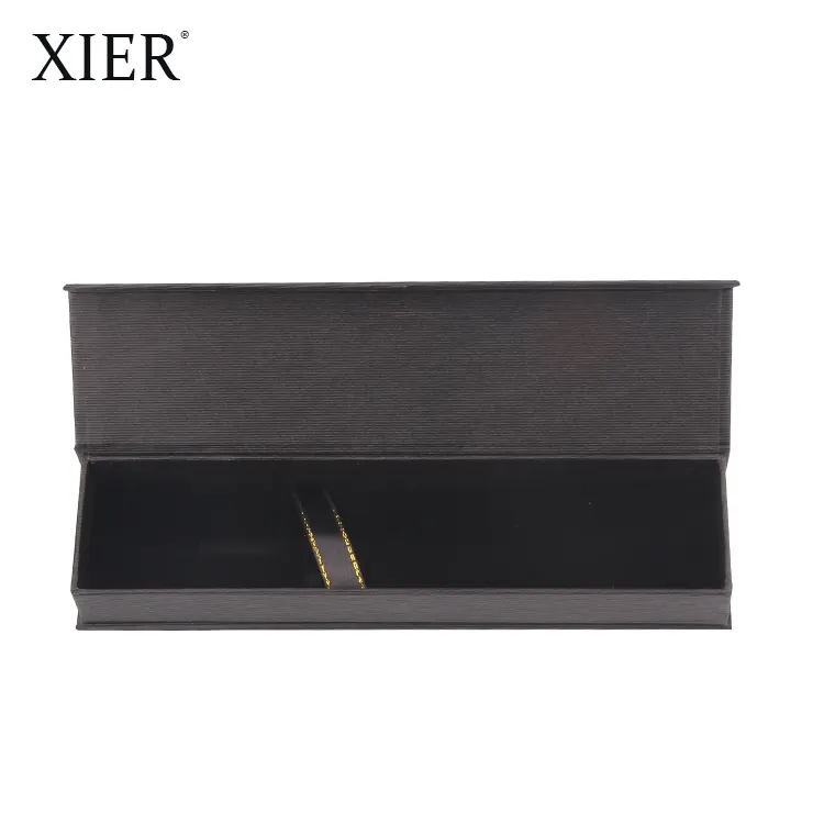 Fashion Custom Design Logo Luxe Individuele Pakket Papier Doos Hoge Kwaliteit Black Case Box Voor Gift Pen