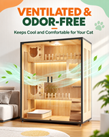 Vente en gros : Villa pour chat moderne de luxe en bois massif, pour intérieur, avec structure d'escalade, respirante, imperméable et écologique, tout-en-un