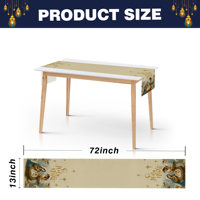 Nappe de table de l'Avent en lin 33x183CM, imprimée numériquement, style guirlande
