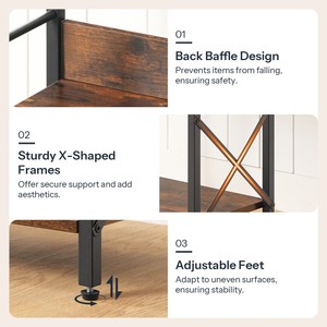 Support de rangement pour <span class=keywords><strong>aquarium</strong></span> de 10 gallons, support pour <span class=keywords><strong>aquarium</strong></span> à 3 niveaux avec rangement, support pour <span class=keywords><strong>aquarium</strong></span> Reptile Turtle avec cadre en métal - Product Image 4