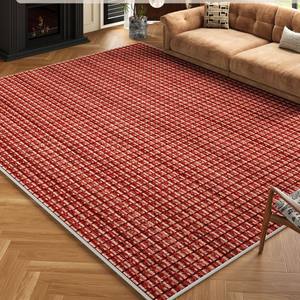 Alfombra Geométrica de Terciopelo Cristal, Rectangular, Resistente a las Manchas, para Sala de Estar, Sofá, Mesa de Centro - Product Image 2