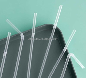 Cannucce Atops 6mm * 210mm monouso ecologiche in plastica pieghevole per bevande da festa, confezionate singolarmente - Product Image 3