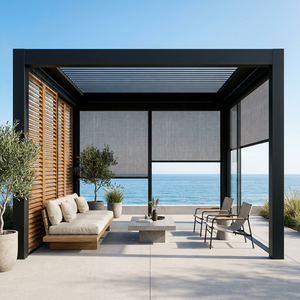 Pérgola con Panel <span class=keywords><strong>Solar</strong></span>, Almacenamiento de Batería Integrado y Luces LED, Gazebo de Aluminio con Rejillas Fotovoltaicas para Jardín - Product Image 1