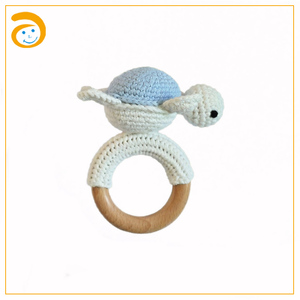 Hilo de algodón hecho a mano creativo tejido a mano ganchillo sonajero bebé sonajero tortuga chico juguete edredón morder sonajero regalo - Product Image 3