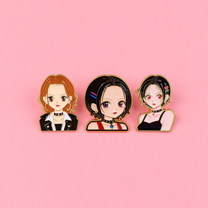 Pins de Esmalte de Personajes de Anime Japonés de Moda, Lindos Broches de Metal con Retratos de Chicas <span class=keywords><strong>Manga</strong></span>, Insignias Decorativas para Cosplay - Product Image 2