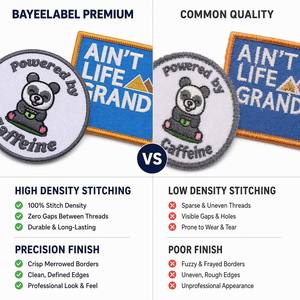 Rich Design Options Eco Friendly Custom Embroidered Patch Badges Wholesale Iron on Patches for Denim Jacket Hoodies T-shirt - Product Image 3