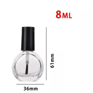 Botella de cristal vacía para esmalte de uñas, bote de lujo personalizado de 5ml, 8ml, 10ml y 15ml, esmalte de uñas de gel uv con tapa y cepillo