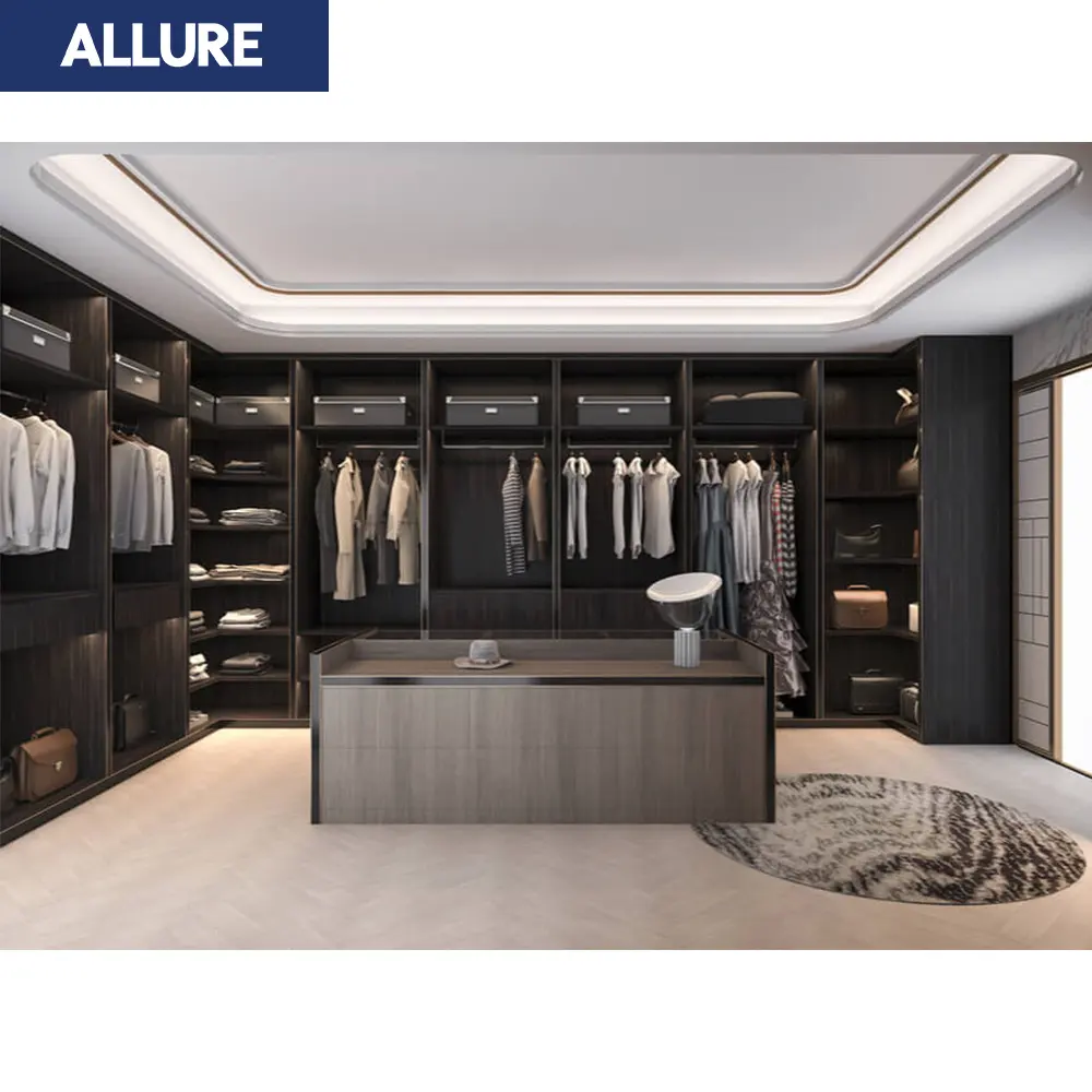 Allure Almirah Leverancier Modern Design Luxe Design Moderne Gloss Schuifdeur Unit Custom Dames Kleding Garderobe Kast Hout