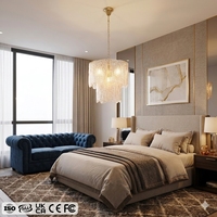 Décoration de chambre d'hôtel de luxe, lustre suspendu, commande en gros, luminaire suspendu pour salon, garantie de 2 ans