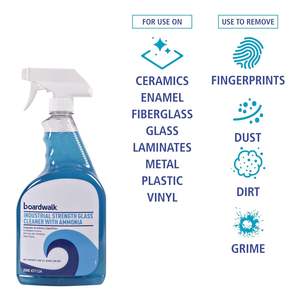 Boardwalk 32 oz Trigger Spray Bottle <b>Industrial</b> Strength Glass <b>Cleaner</b> with Ammonia 12/Carton - Product Image 2