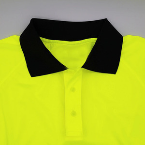 Polo <span class=keywords><strong>di</strong></span> Sicurezza Personalizzata ad Alta Visibilità con Nastro Riflettente, Asciugatura Rapida, Bicolore con Fondo Nero, Abbigliamento da <span class=keywords><strong>Lavoro</strong></span> ad Alta Visibilità per Edilizia - Product Image 6