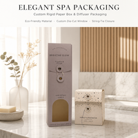 Boîte d'emballage en carton kraft pliable avec fenêtre découpée sur mesure pour diffuseur de parfum et huiles essentielles, vente en gros