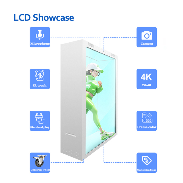 86" 3D Transparent  Hologram LCD Box 4K Human Size Real Time Showcase of Windows and Android System