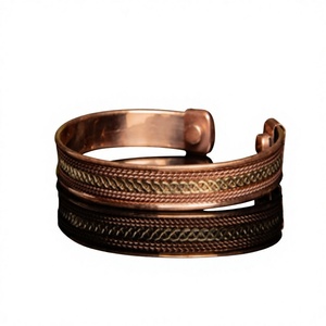 Handcrafted Twisted Wire <b>Rope</b> Motif Magnetic Copper Wristband Fashionable Metal Jewelry Exquisite Design - Product Image 1