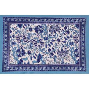 Nouvelles draps plats imprimés bleus avec 2 taies d'oreiller incluses, ensembles de housses de couette en coton écologique 300 fils, style nature - Product Image 3